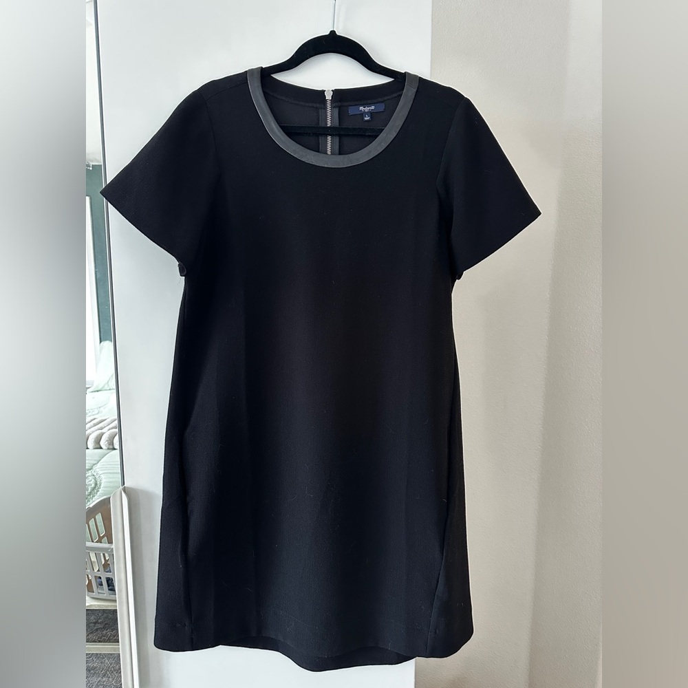 Madewell mini dress with leather collar